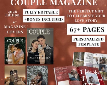Benutzerdefinierte Paare Magazin Vorlage: 65+ Seite Liebesgeschichte Geschenk (Digitaler Download)