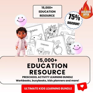 O melhor pacote de aprendizagem de produtos digitais para crianças MRR e PLR | Recursos educacionais para professores | Planilhas de atividades DFY | Download instantâneo