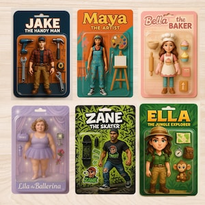 Turn Your Photo into a 3d Custom Action Toy Figure Portrait, Digital Download File Only, Toy Box Style Portrait, No Physical Item Shipped
