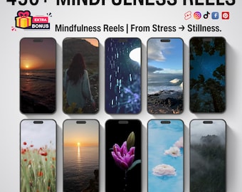 Mindfulness Canva Reel Templates: Wellness Content, PLR/MRR (Commercial Use)