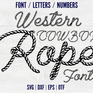 Western Cowboy Seil Schriftart Otf Handschrift Schriftart SVG Seil Buchstaben svg Western Schriftart OTF Cowboy SVG Buchstaben Western SVG Schriftart Cricut Cowboy Font