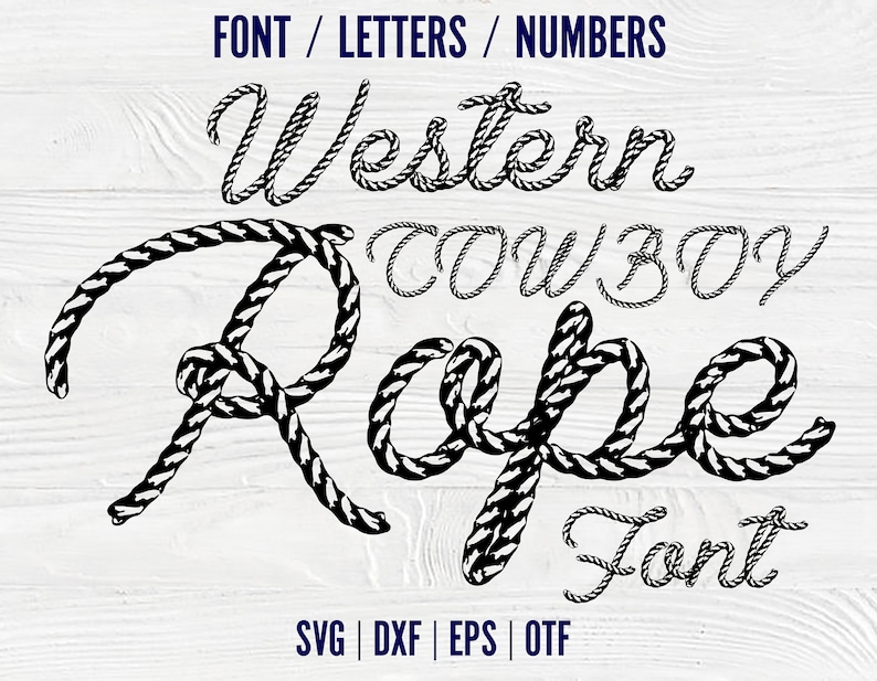 Western Cowboy Rope Font Otf Handwriting Font Svg Rope Letters Etsy