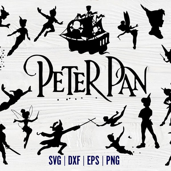 Peter Pan Svg Bundle Peter Pan Silhoutette Bundle SVG T Shirt Svg für Shirt Diy Svg Peter Pan Cricut Peter Pan Png Peter Pan Shirt png Druck