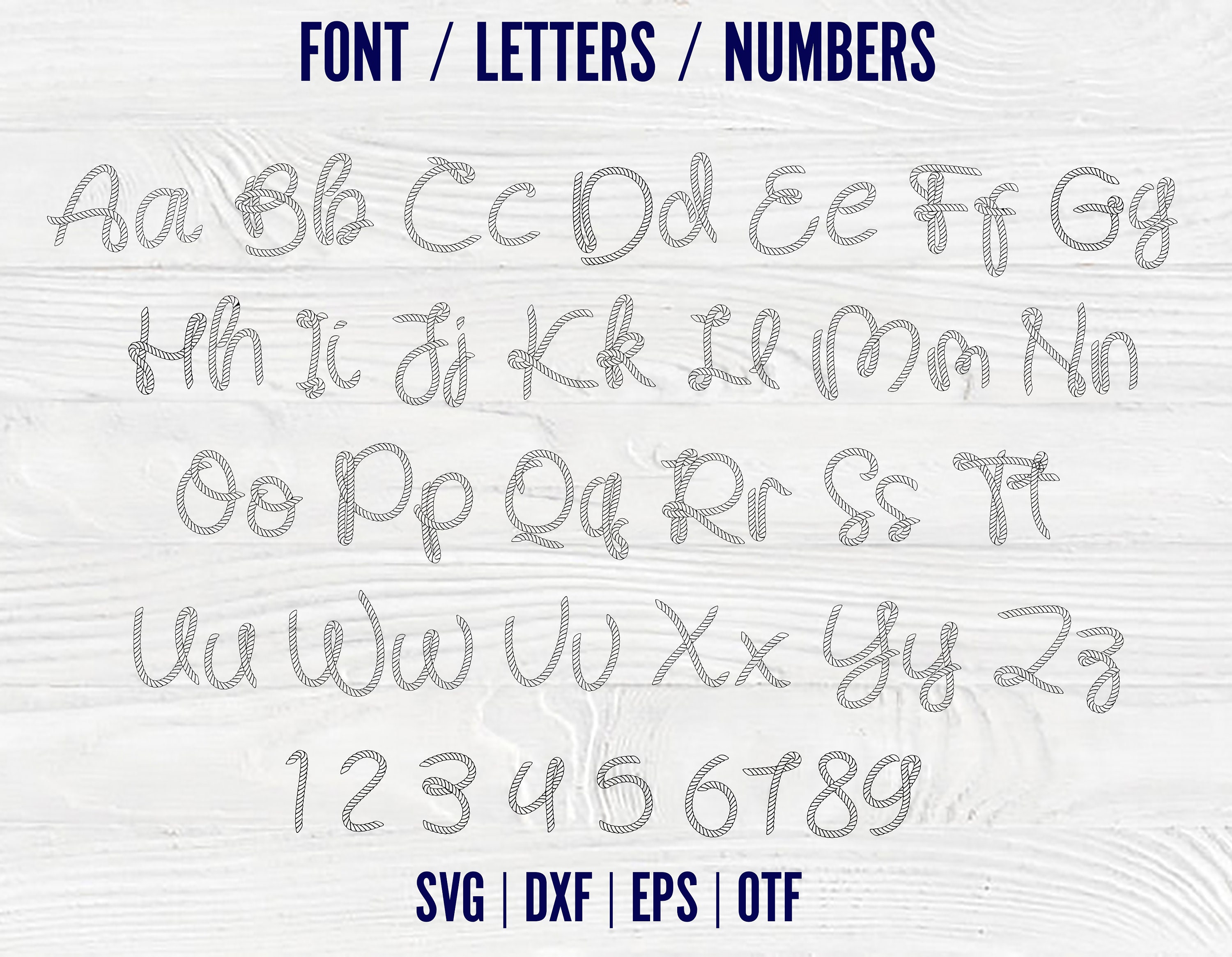 Handwriting Font Svg Rope Font Svg Rope Letters Svg Western Etsy