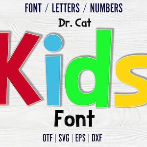 Kinderen lettertype Otf Cartoon Letters Svg Baby shirt Diy Svg Baby lettertype Svg Letters Baby Svg lettertype voor Cricut Kids Letters Svg Verjaardag Shirt Diy svg