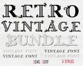 Retro Vintage font otf Bundle Vintage svg Letters Cricut Western SVG font for Cricut Western font Svg Vintage shirt DIY Vintage letters svg