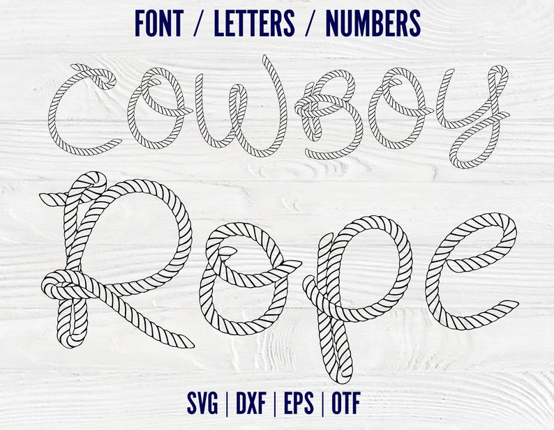 Handwriting Font Svg Rope Font Svg Rope Letters Svg Western Etsy