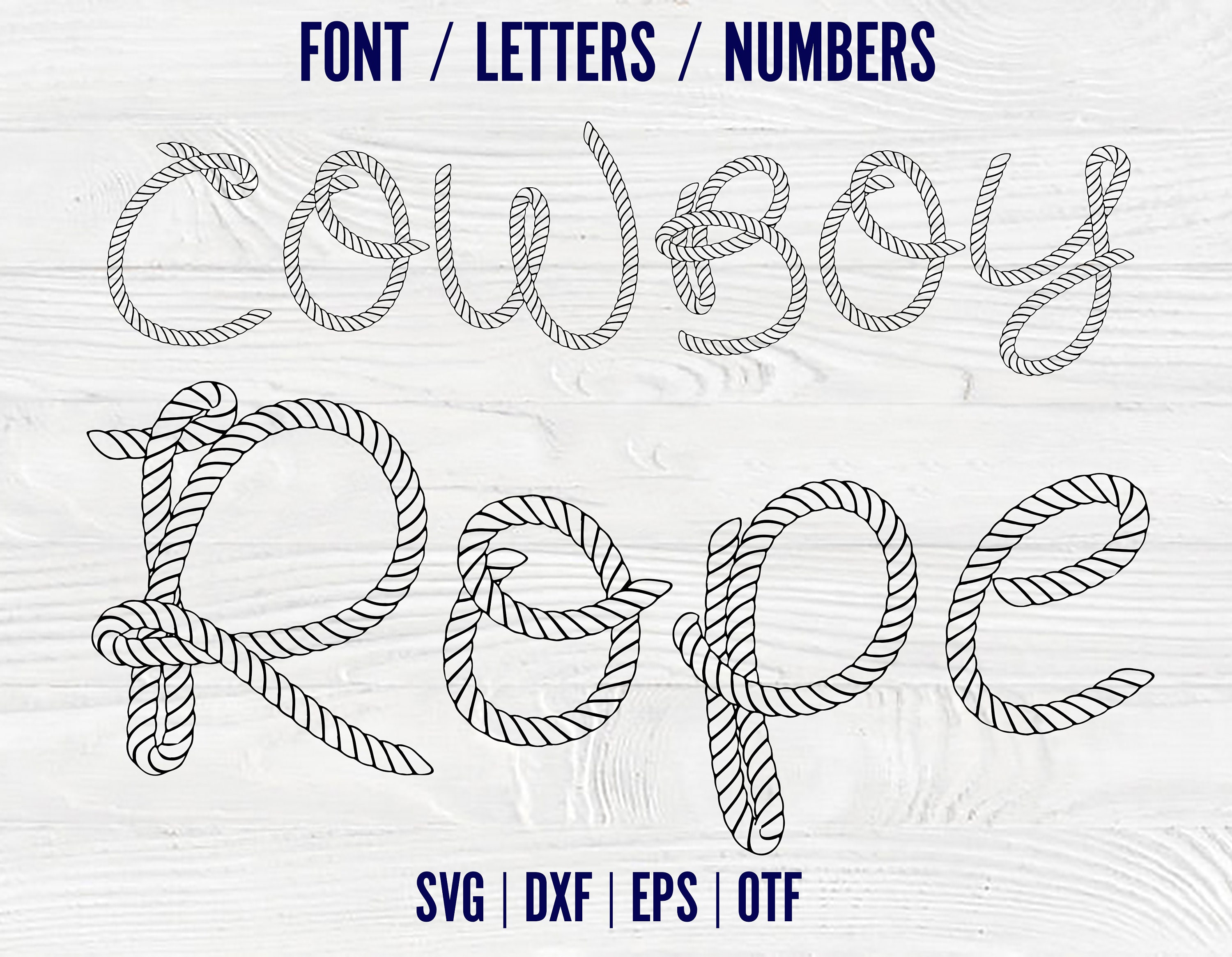 Handwriting Font Svg Rope Font Svg Rope Letters Svg Western Etsy
