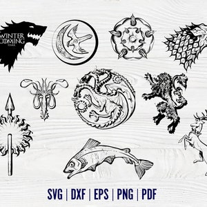 Game of thrones logo SVG cutting files for Cricut and Silhouette Cameo -  GOT logo png clipart - Game of thrones dxf vector files