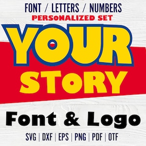 Twoja historia spersonalizowana, czcionka dla dzieci Otf, litery dla dzieci Svg Czcionka Toy Story Svg Koszulka dla dzieci Diy Svg Toy Story Svg Litery SVG Numery urodzinowe