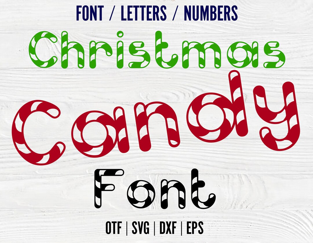 Candy Cane Font OTF Candy Cane Font Svg Cricut Candy Letters Svg Candy