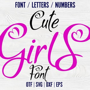 Baby Girl Font Otf Corazones Letras Svg Camisa de bebé Diy Svg Baby Letters Cut Baby Svg fuente para Cricut Girl Letters Svg Girl Shirt Diy Love font
