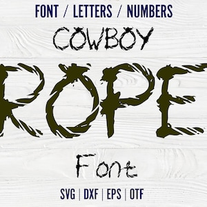 Fonte Cowboy Rope svg Letras de corda svg Cowboy Svg Letras Fonte ocidental OTF Fonte SVG ocidental Letras ocidentais Cricut Manuscrita Fonte Cowboy