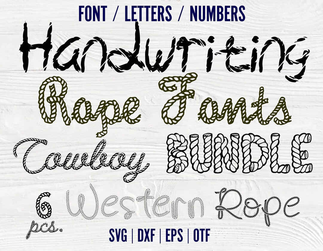 Cowboy Rope Fonts Bundle Handwriting Font Svg Rope Font Otf Rope