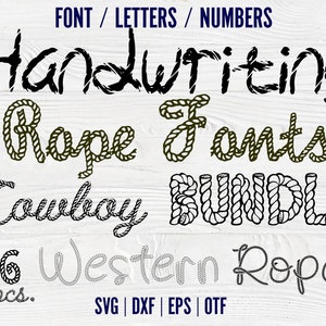Fontes Cowboy Rope Bundle Handwriting Font Svg Rope font Otf Rope Letters svg Western Font OTF Svg Cowboy letras SVG para Cricut Cowboy Font