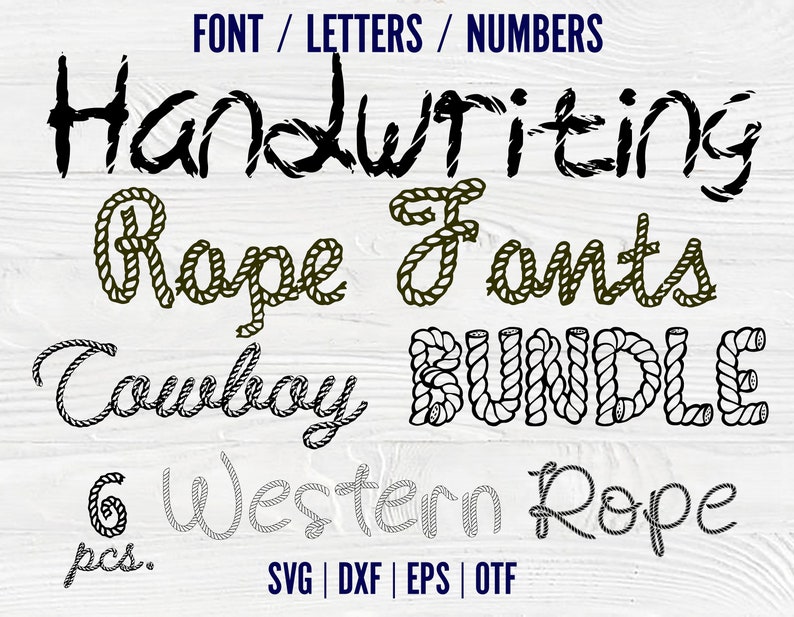 Cowboy Rope Fonts Bundle Handwriting Font Svg Rope Font Otf Etsy