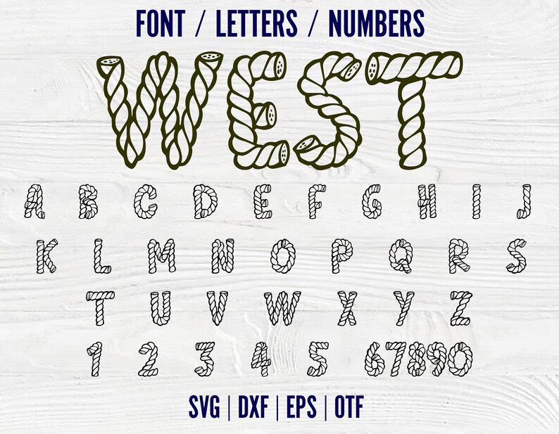 Handwriting Font OTF Rope Font Svg Cowboy Svg Letters Western - Etsy