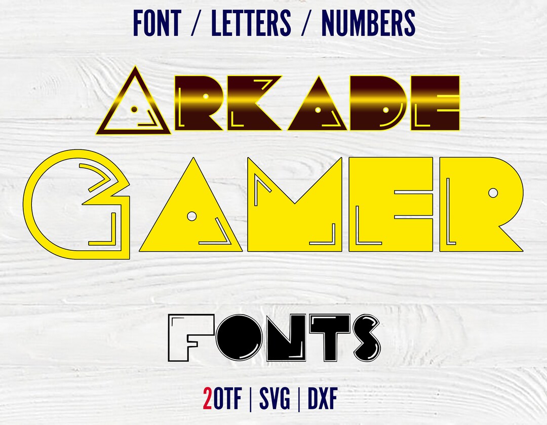 Arcade Game Font OTF Arcade Game Letters SVG Cricut Gamer Font Svg