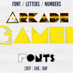 Arcade Game fuente OTF Arcade Game letras SVG Cricut Gamer fuente svg Gamer Kids fuente SVG letras Cricut Gamer Shirt Diy Svg Baby font install