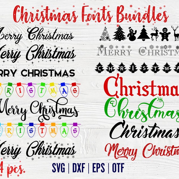 Weihnachten Bundle Schriften SVG Weihnachten SVG Buchstaben Cricut Set Weihnachten Schriftart OTF Neujahr Schriftart Weihnachts-Shirt SVG Chistmas Schriftarten svg Cricut