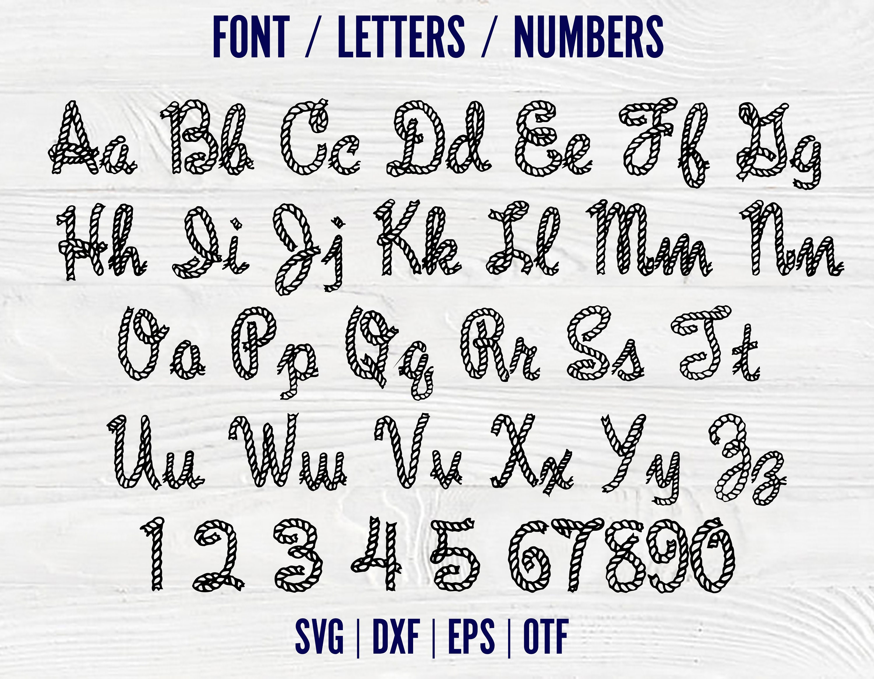 Cowboy Rope Font Svg Handwriting Font Svg Rope Letters Svg Etsy UK