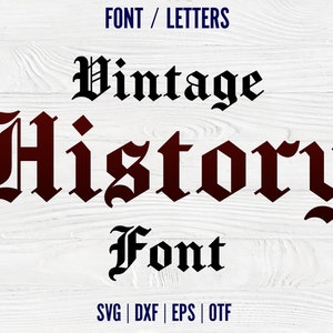 Fuente de historia antigua Svg Letras decorativas SVG Alfabeto Fuente decorativa OTF Historia antigua Letras SVG Cricut letras svg Historia vector Cricut