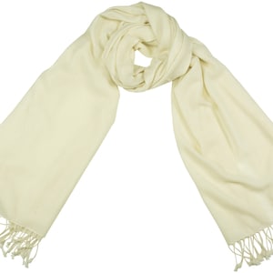 Pashmina 100% Cashmere Shawl Handwoven Offwhite White   Cashmere Scarf Women&#39;s Pashmina Scarf Unisex Men Nepal