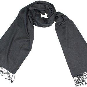 Pashmina 100% Cashmere Shawl Handwoven  Dark Gray Grey  Cashmere Scarf Women&#39;s Pashmina Scarf Unisex Men Nepal