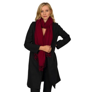 Pashmina 100% Cashmere Shawl Handwoven Cherry Red Cashmere Scarf Women's Pashmina Scarf Unisex Men Nepal