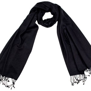 Pashmina 100% Cashmere Shawl Handwoven Black  Cashmere Scarf Women&#39;s Pashmina Scarf Unisex Men Nepal