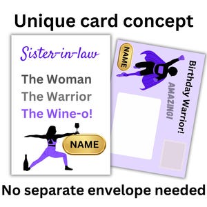 Personalized Funny Birthday Card for Sister-in-Law: Alcohol Joke, Eco-Friendly Self-Seal Design