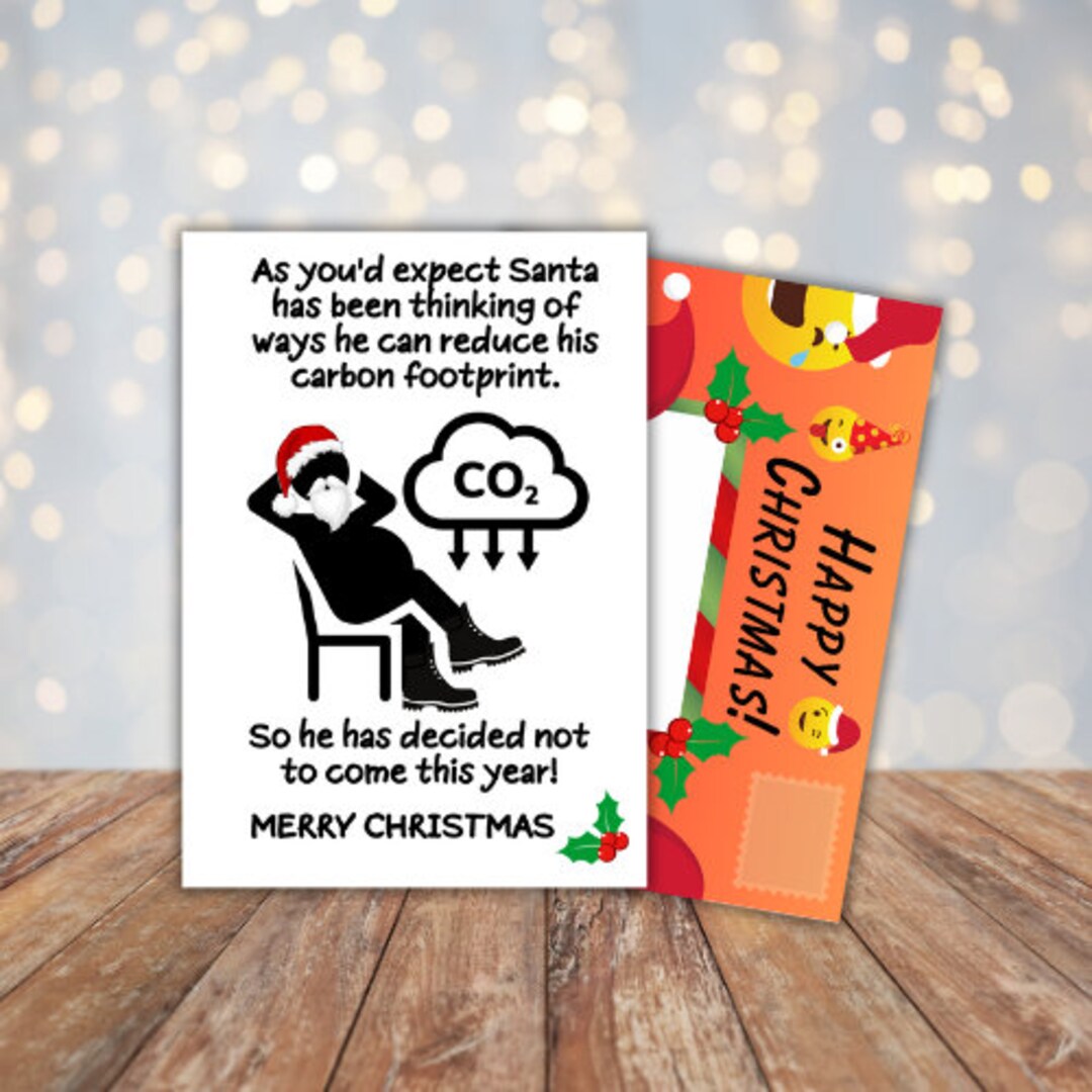 Funny Joke Christmas Card About Santa Wanting to Reduce His Etsy