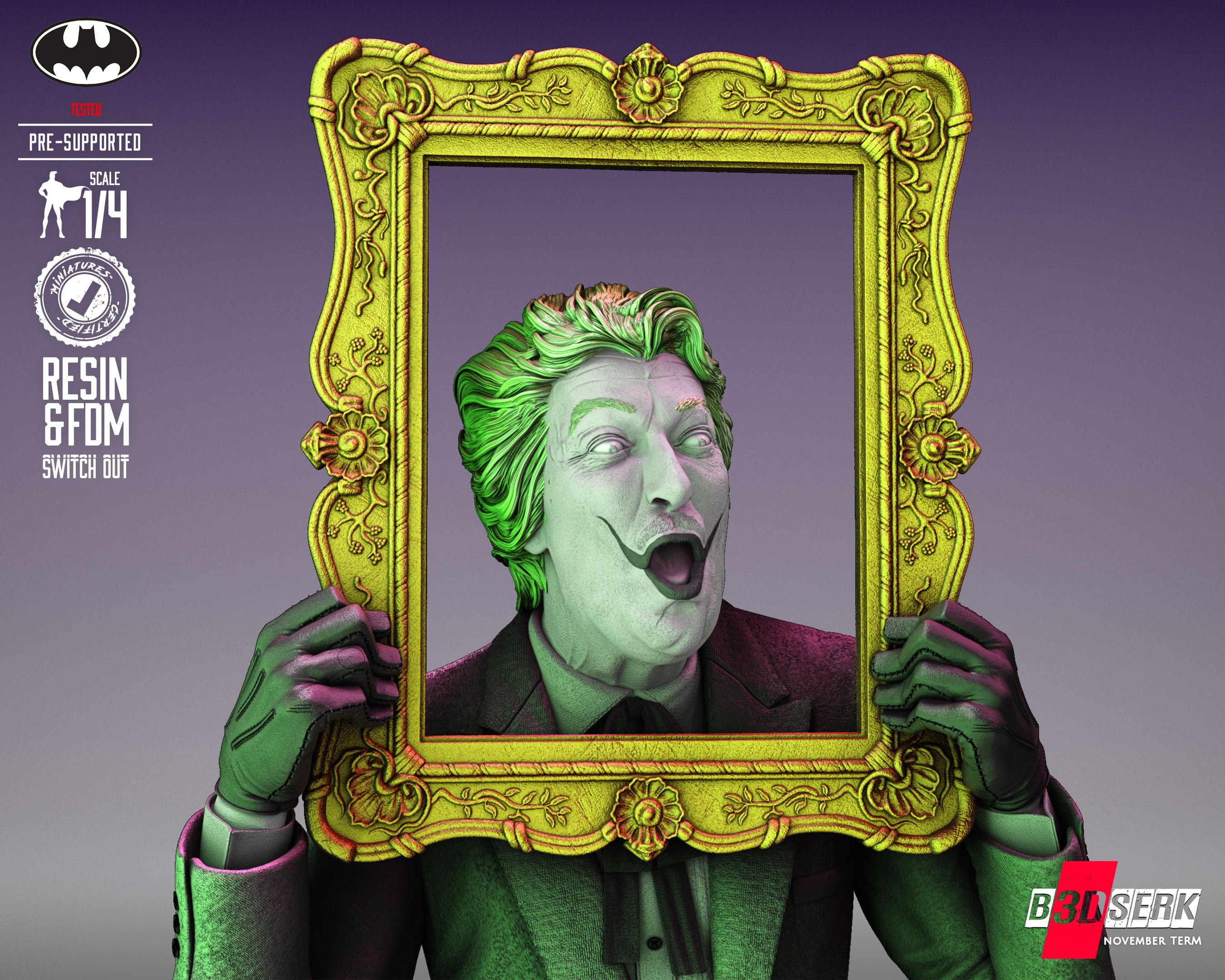 Caesar Romero as Joker Bust Model Kit Fan Made 1960s TV Series Edition