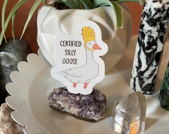 Silly Goose Vinyl Sticker, Waterproof Laptop Decal