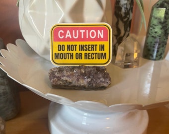 Caution Funny Vinyl Sticker, Laptop, Water Bottle, Prank