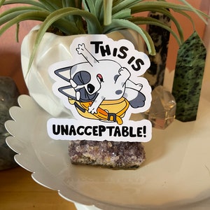 Bluey Inspired &#39;Unacceptable Muffin&#39; Vinyl Sticker, Laptop Sticker, Water Bottle Sticker, Waterproof