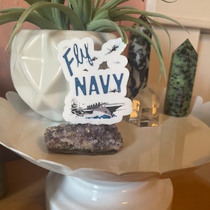 Fly Navy Vinyl Sticker, Laptop Sticker, Water Bottle Sticker, Waterproof