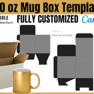 MUG BOX SVG, 20oz Mug press svg, Mug holder svg, gift box svg, Cricut Mug Press svg, Mug Gift Box Template, coffee mug svg