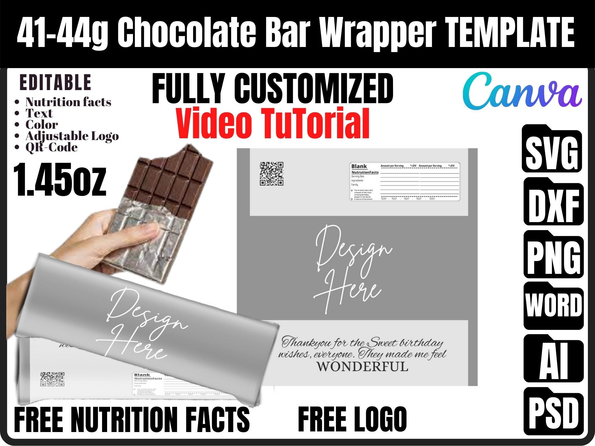 Chocolate Bar Wrapper Template Herchy Bar Wrapper Template - Etsy