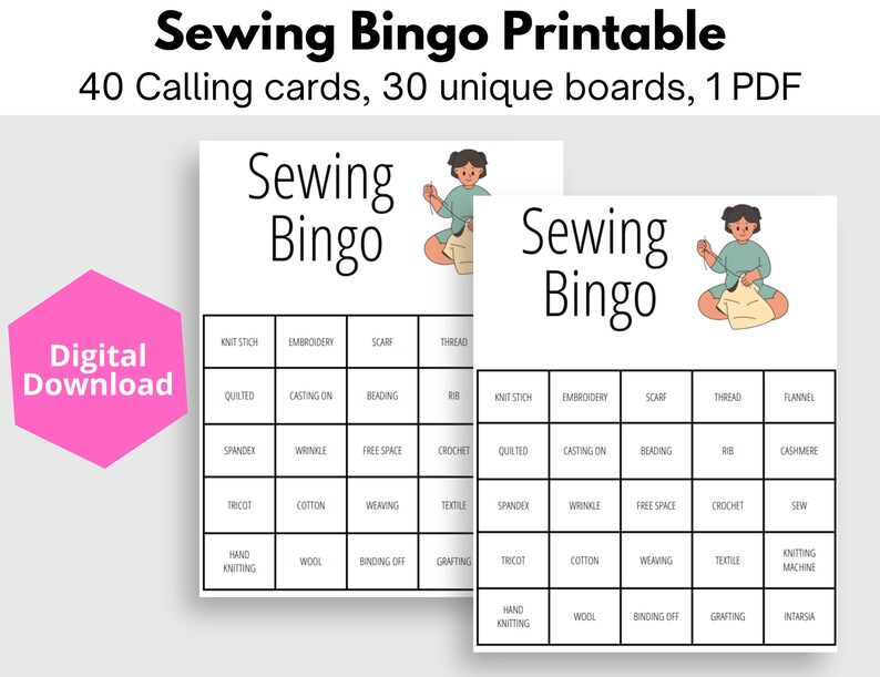 Sewing Party Bingo / Quilting Bingo Etsy