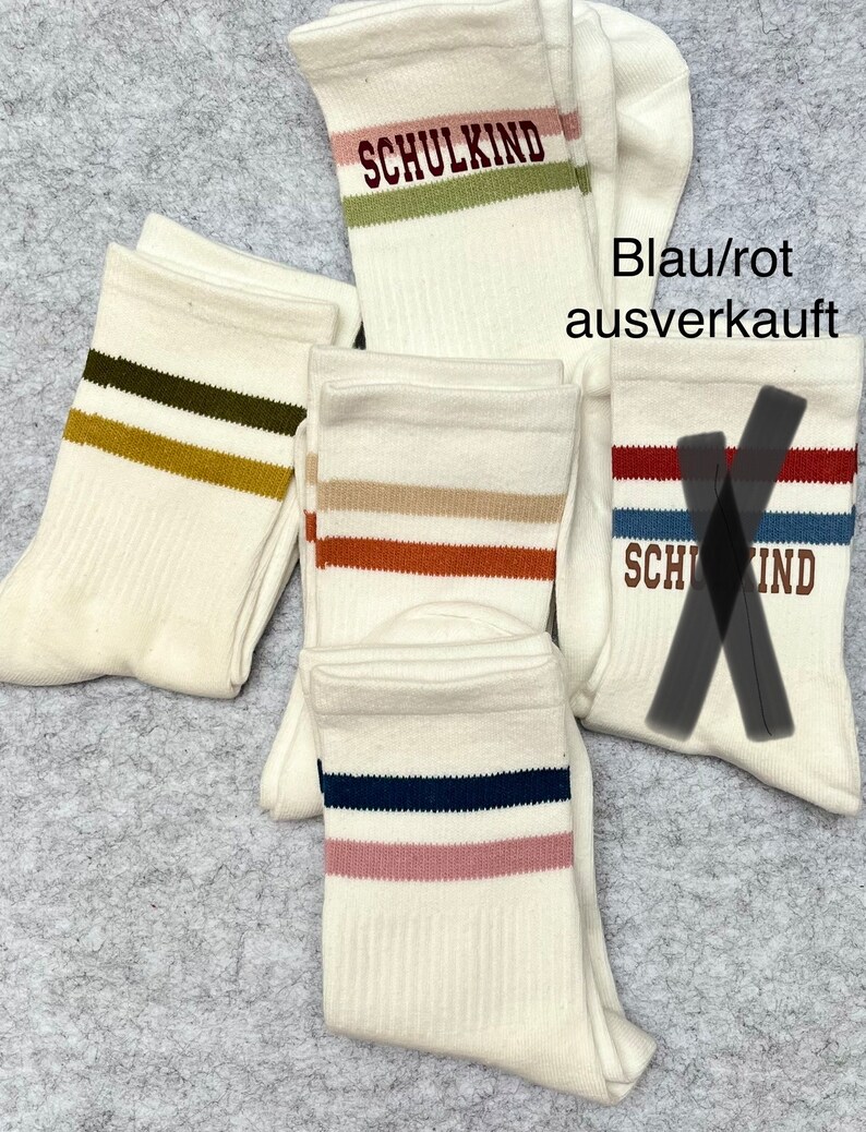 Schulkind Tennissocken bunt, Einschulung Tennissocken, Sportsocken, Schulanfang Socken Bild 2