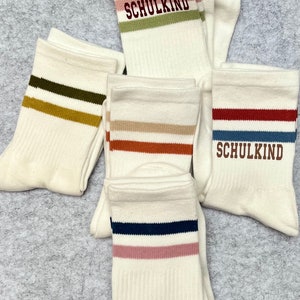 Schulkind Tennissocken bunt, Einschulung Tennissocken, Sportsocken, Schulanfang Socken Bild 1