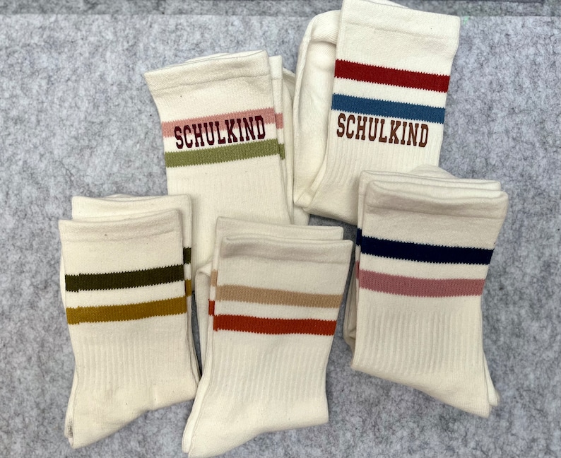 Schulkind Tennissocken bunt, Einschulung Tennissocken, Sportsocken, Schulanfang Socken Bild 9