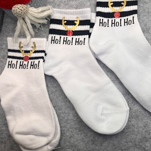 Christmas socks, tennis socks with a Christmas motif