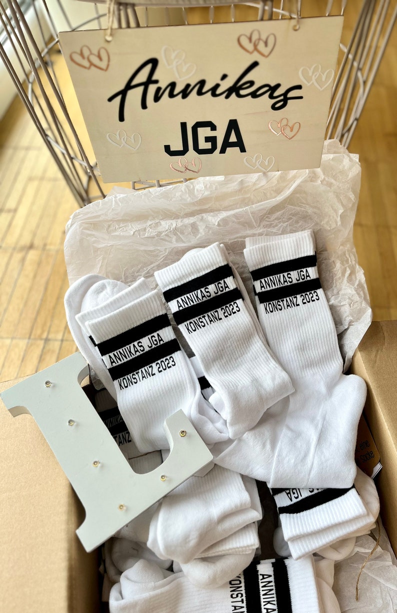 JGA Strümpfe mit individuellem Aufdruck, JungesellInnenabschied, Tennissocken Bild 2