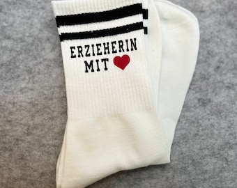 Tennis socks for educators/teachers, motif socks farewell gift for daycare, kindergarten, school.