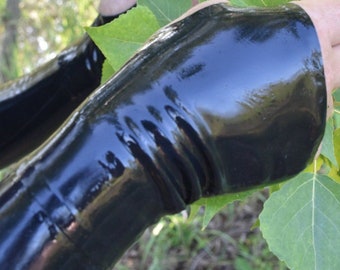Latex Short Fingerless Gloves