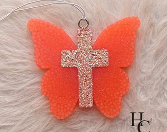 Cross Butterfly Freshie | Air Freshener | Vehicle Accessory | Car Scent