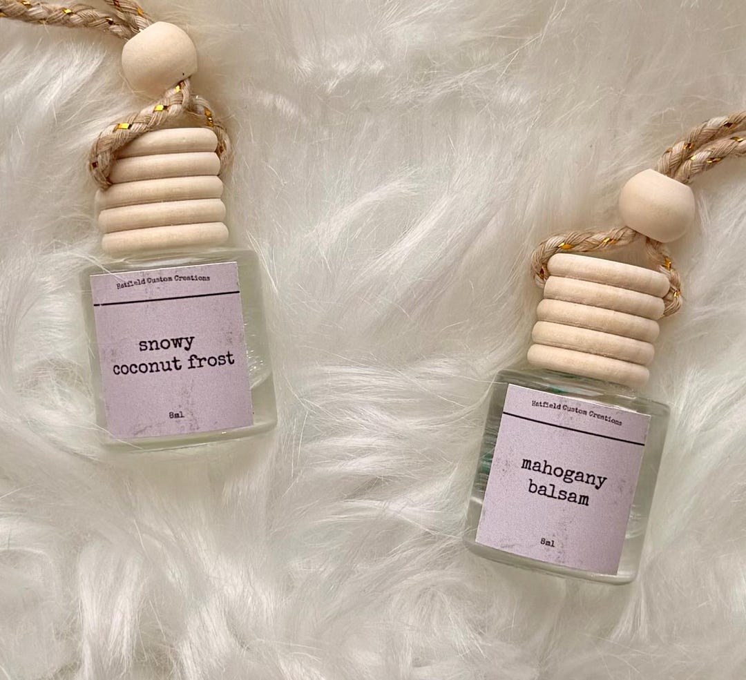 Hanging Car Diffuser | Bamboo Oil Diffuser, 8ml Glass Air Freshener - Etsy