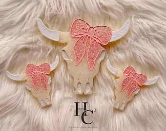 Bull Skull with Bow Freshie | Air Freshener | Vehicle Accessory | Car Scent